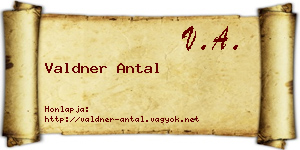 Valdner Antal névjegykártya